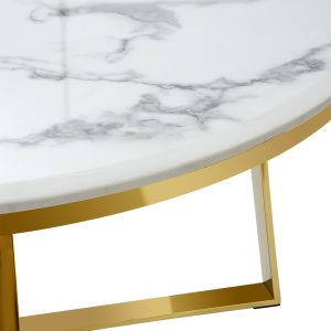 Bernard End Table Gold/white