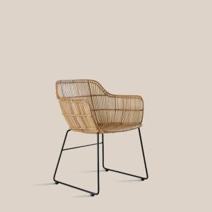 Zagreb Rattan Chair Natural Black Legs