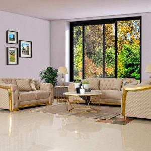 Colombia Half Leather Sofa Set