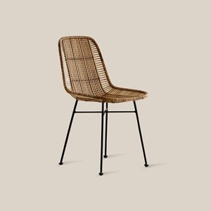 Andrea Rattan Bistro Chair Black Legs