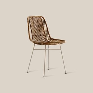 Andrea Rattan Bistro Chair White Legs