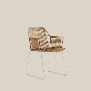 Angelo Rattan Armchair White Legs
