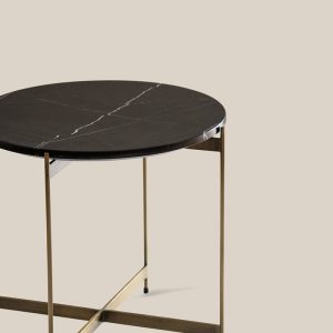 York Black Marble Side Table