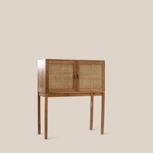 Lizette Teak with Cane Cabinet