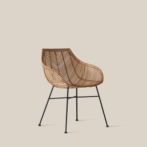 Nasau Rattan Chair Black Leg
