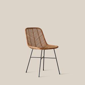 Santiago Rattan Chair Black Leg