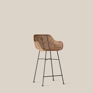 Havana Rattan Bar Stool Black Leg Regular