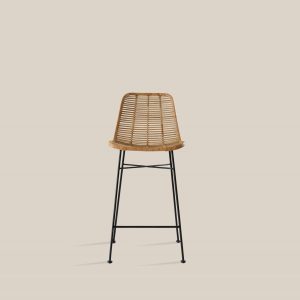Eva Rattan Bar Stool Black Leg- Regular