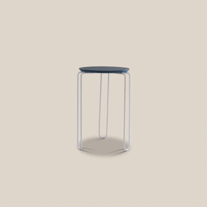 Mathis Blue Side Table With White Leg- High