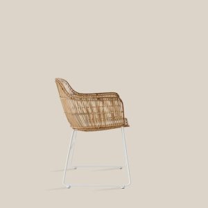 Zagreb Rattan Chair Natural White Legs