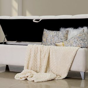 Stone Bed Bench with Storage