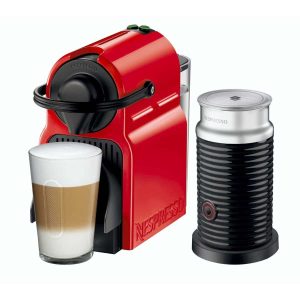 Nespresso – Inissia Red Coffee Machine + Aeroccino Milk Frother, C40BU-RE
