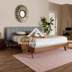 Mid-Century Modern Fabric Bed